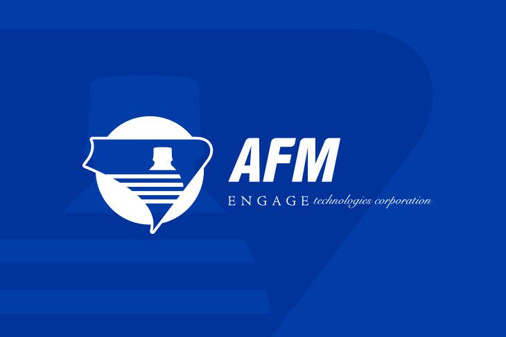 AFM logo with a blue background and the tagline 'Engage. Innovate. Collaborate.'
