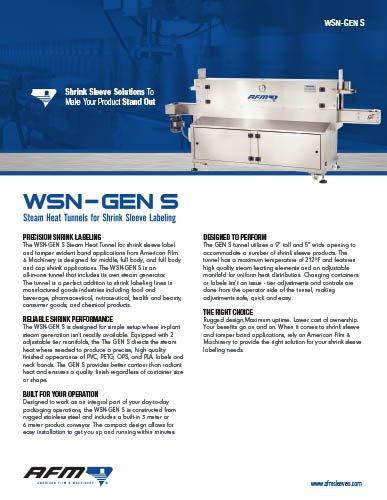 Download the WSN-GEN S steam heat tunnel brochure