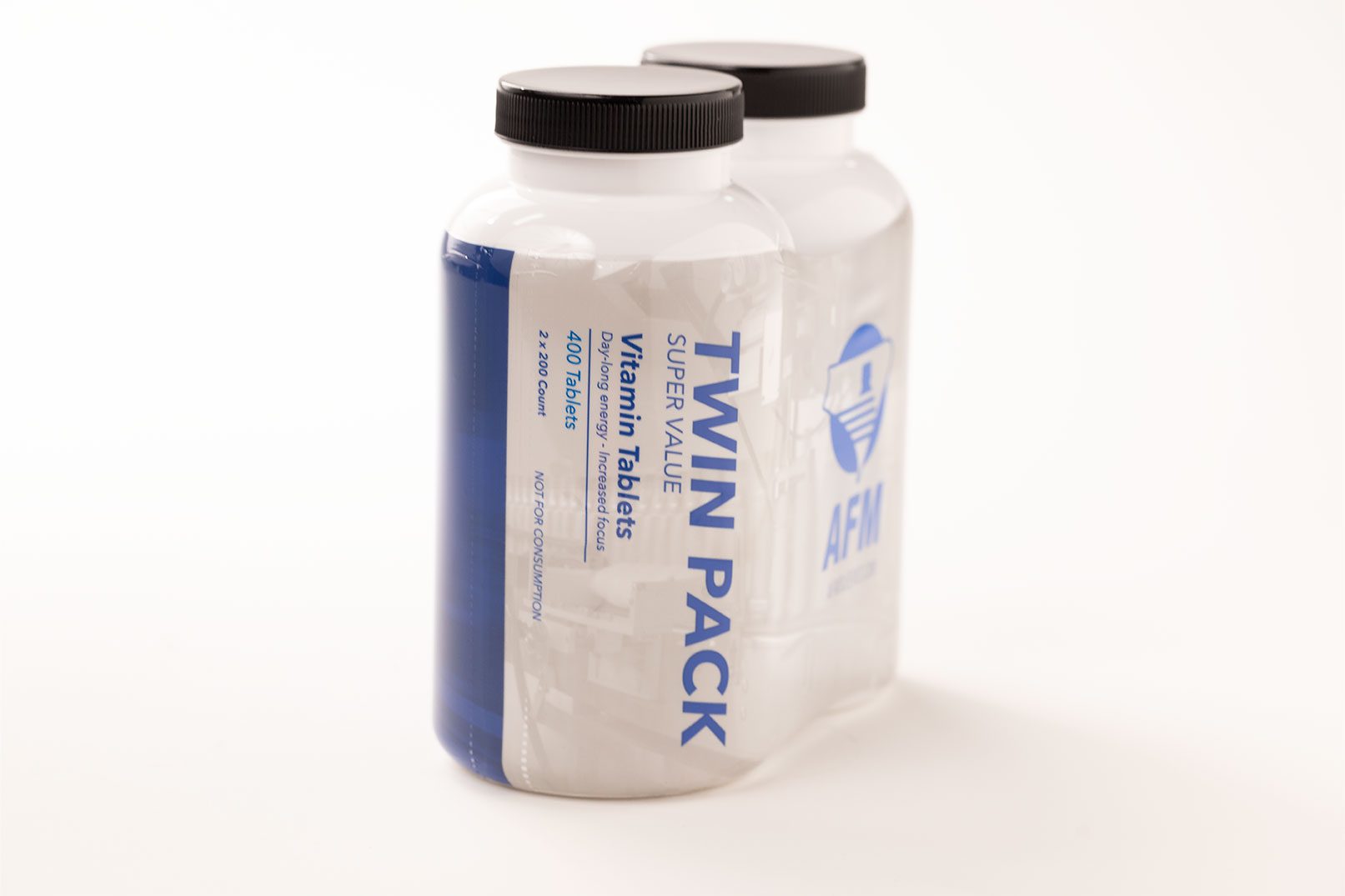 Twin Pack shrink sleeve application for AFM bottles
